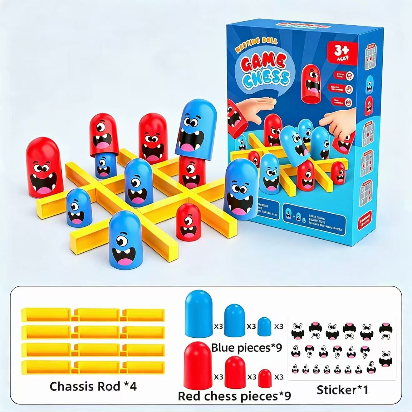 Board Game Live - Tic-Tac-Toe Eat-and-Be-Sized Stacking Cups Dual Battle
