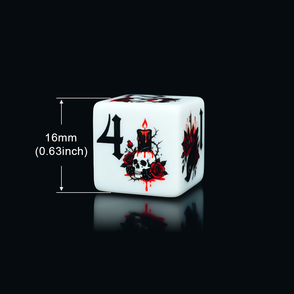 12Pcs Gothic Rose 16MM Printed - đánh giá và giá Board Game Live