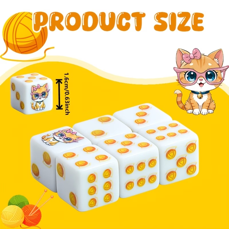 6Pcs Cat Paw Print Polyhedral  - đánh giá và giá Board Game Live