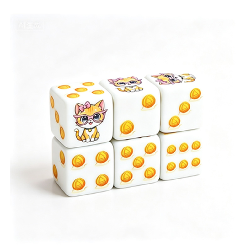 6Pcs Cat Paw Print Polyhedral  - đánh giá và giá Board Game Live