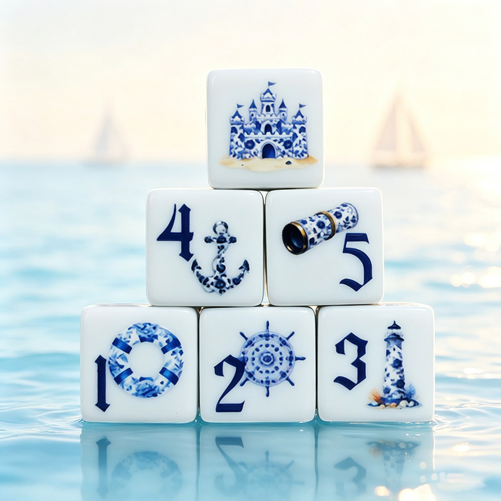 12Pcs Blue Nautical 16MM Print - đánh giá và giá Board Game Live