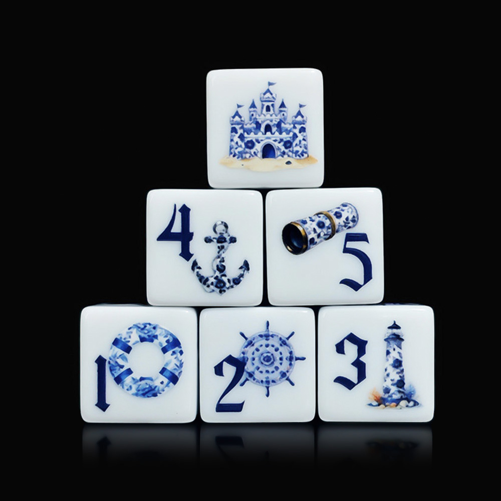 12Pcs Blue Nautical 16MM Print - đánh giá và giá Board Game Live
