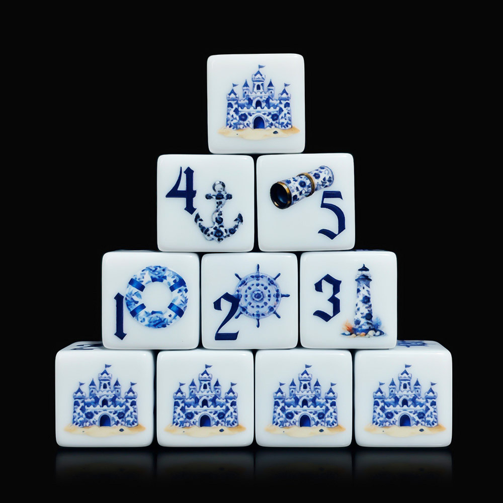 12Pcs Blue Nautical 16MM Print - đánh giá và giá Board Game Live