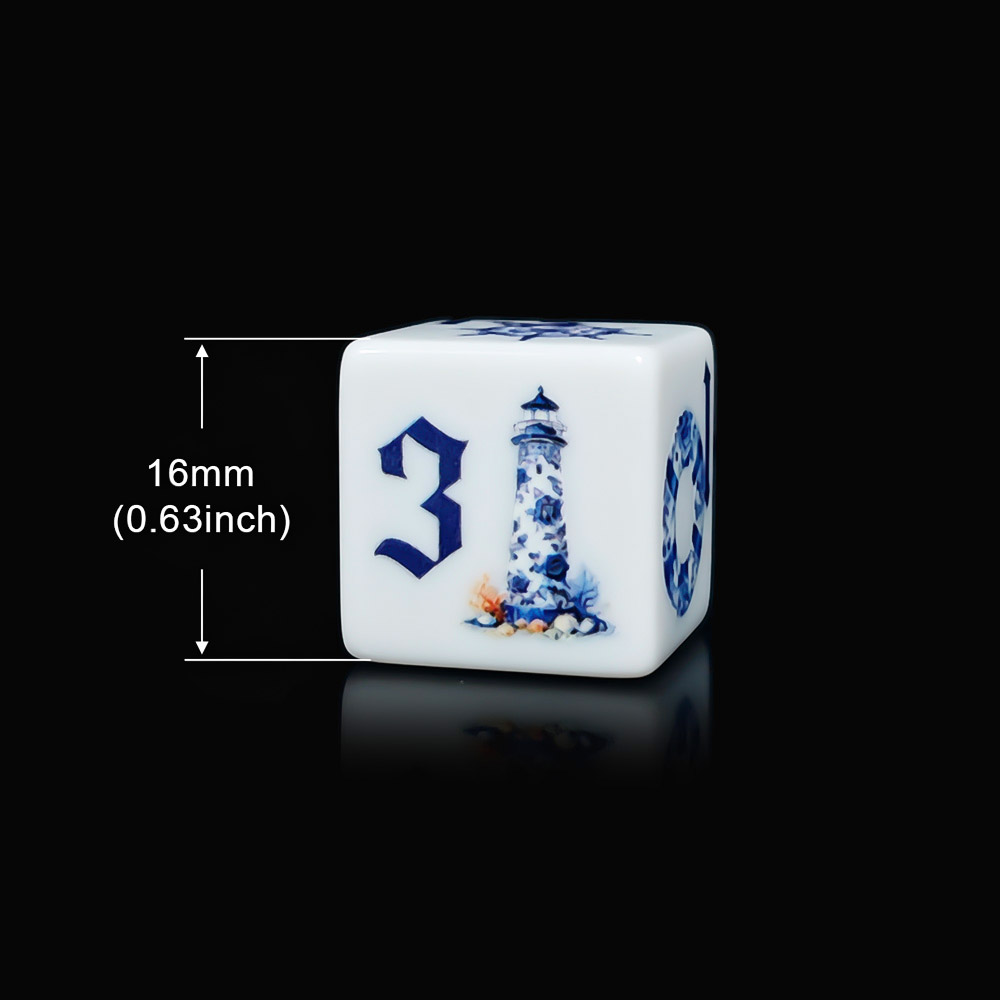 12Pcs Blue Nautical 16MM Print - đánh giá và giá Board Game Live